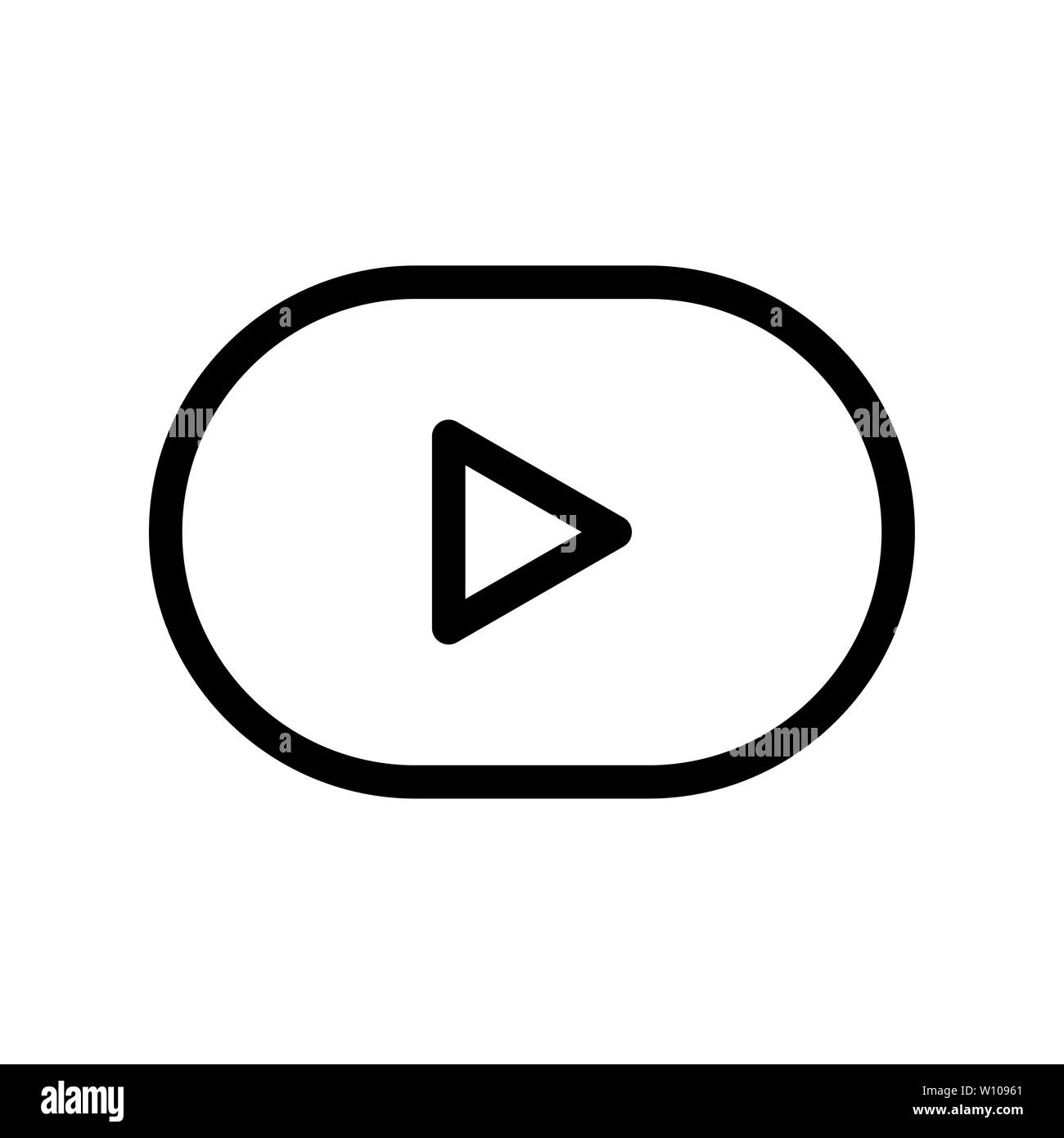 Icona del pulsante di riproduzione vettore. Riproduci video logo. l uso perfetto per il sito web, app, design pattern, ecc. Foto Stock