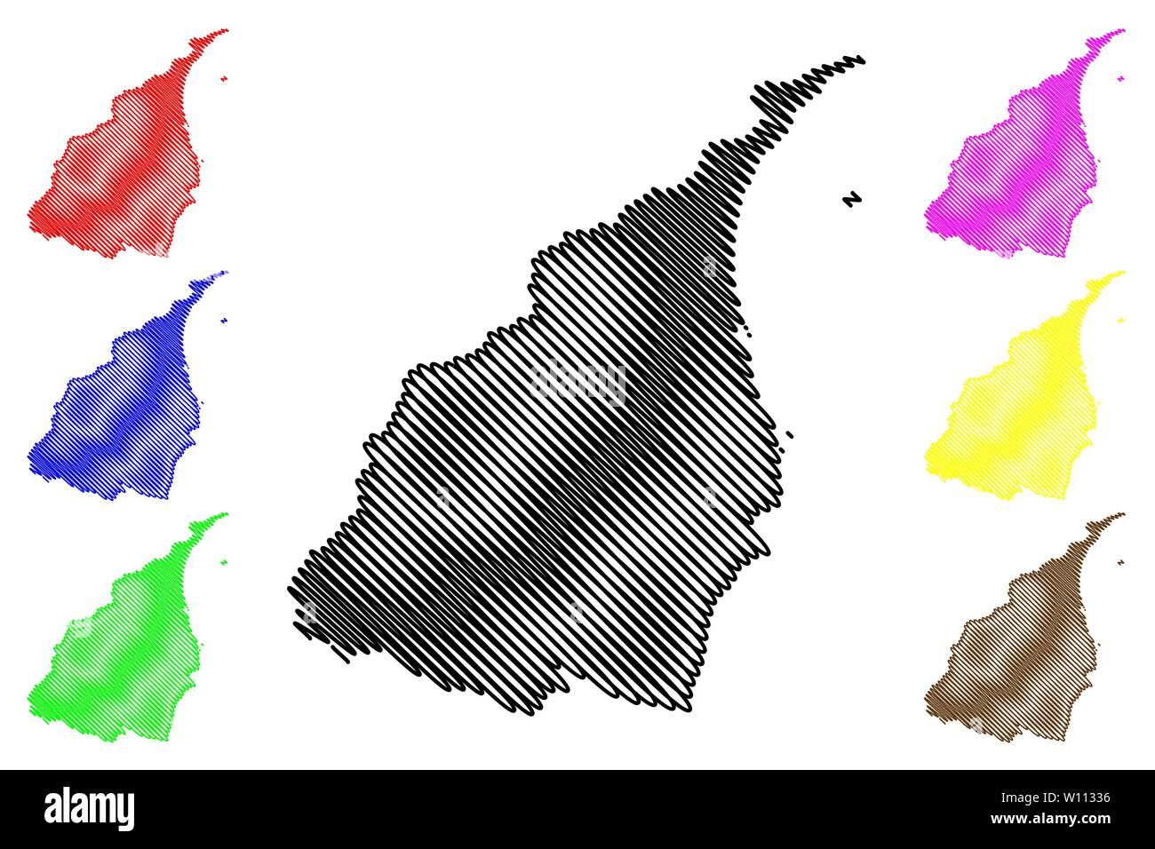 La Contea di Yilan (divisioni amministrative di Taiwan, Repubblica della Cina, ROC, contee) mappa illustrazione vettoriale, scribble schizzo HO-lan, Ilan mappa Illustrazione Vettoriale
