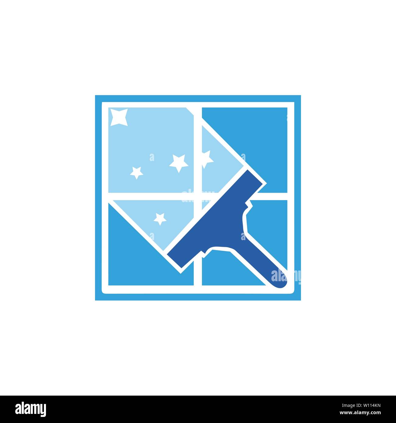 Per la pulizia della casa il logo del modello di progettazione Illustrazione Vettoriale