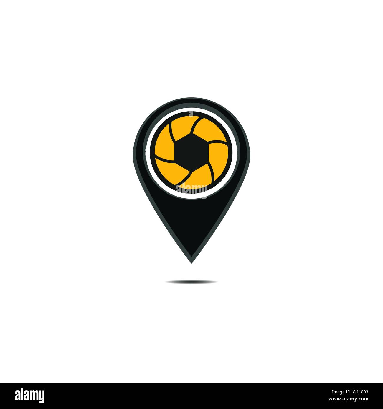 Foto locator logo della fotocamera modello di progettazione Illustrazione Vettoriale