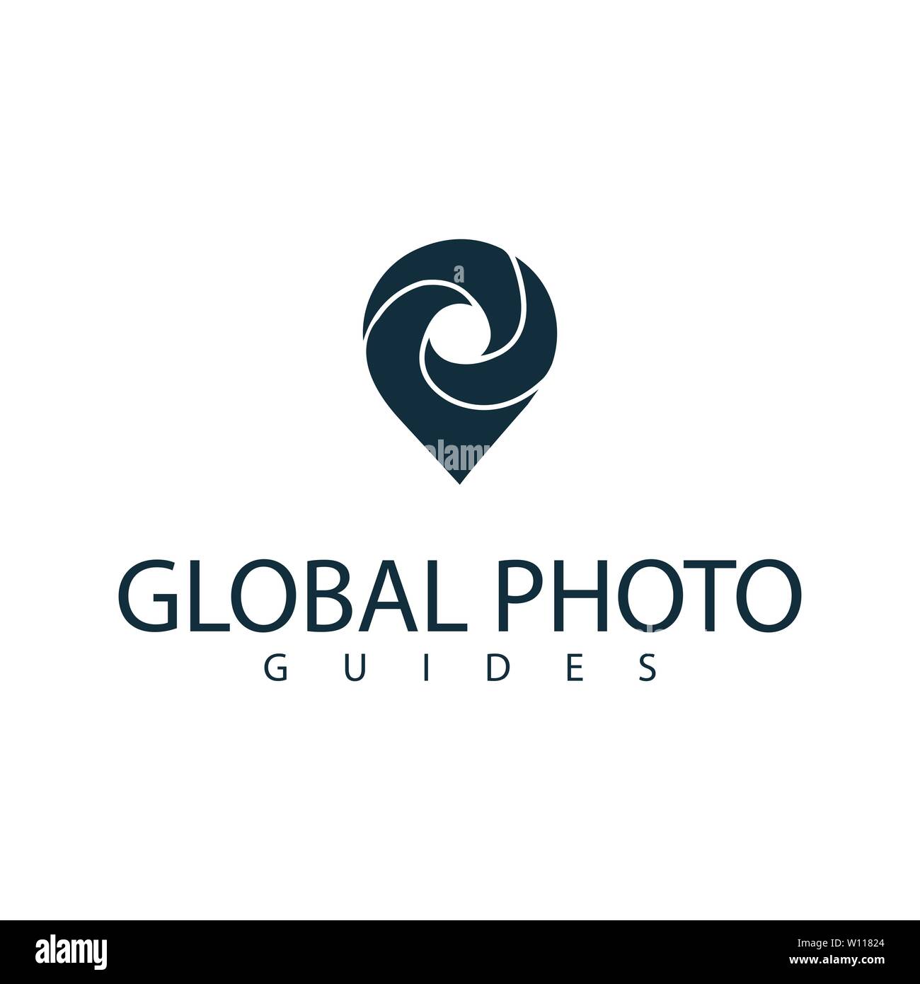 Foto locator logo della fotocamera modello di progettazione Illustrazione Vettoriale