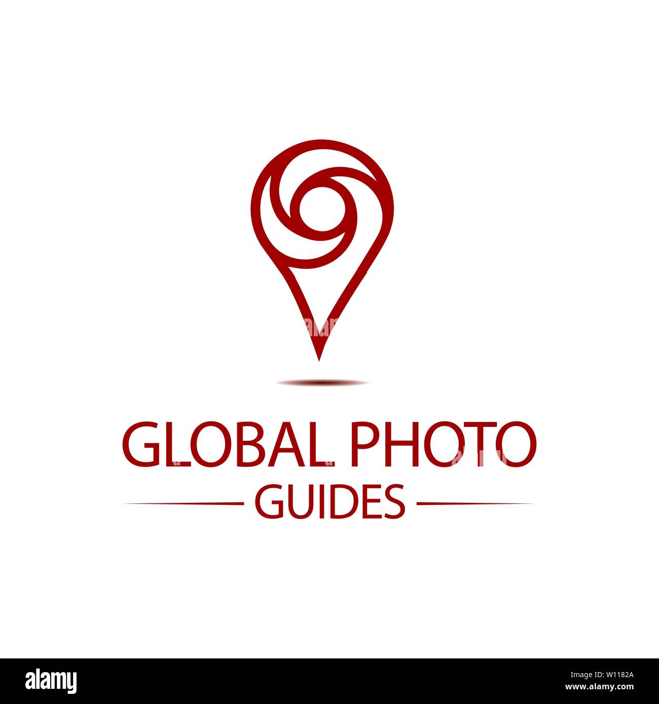 Foto locator logo della fotocamera modello di progettazione Illustrazione Vettoriale