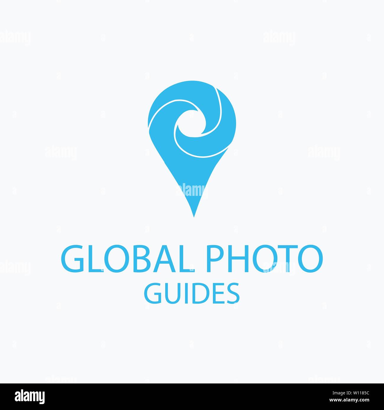 Foto locator logo della fotocamera modello di progettazione Illustrazione Vettoriale