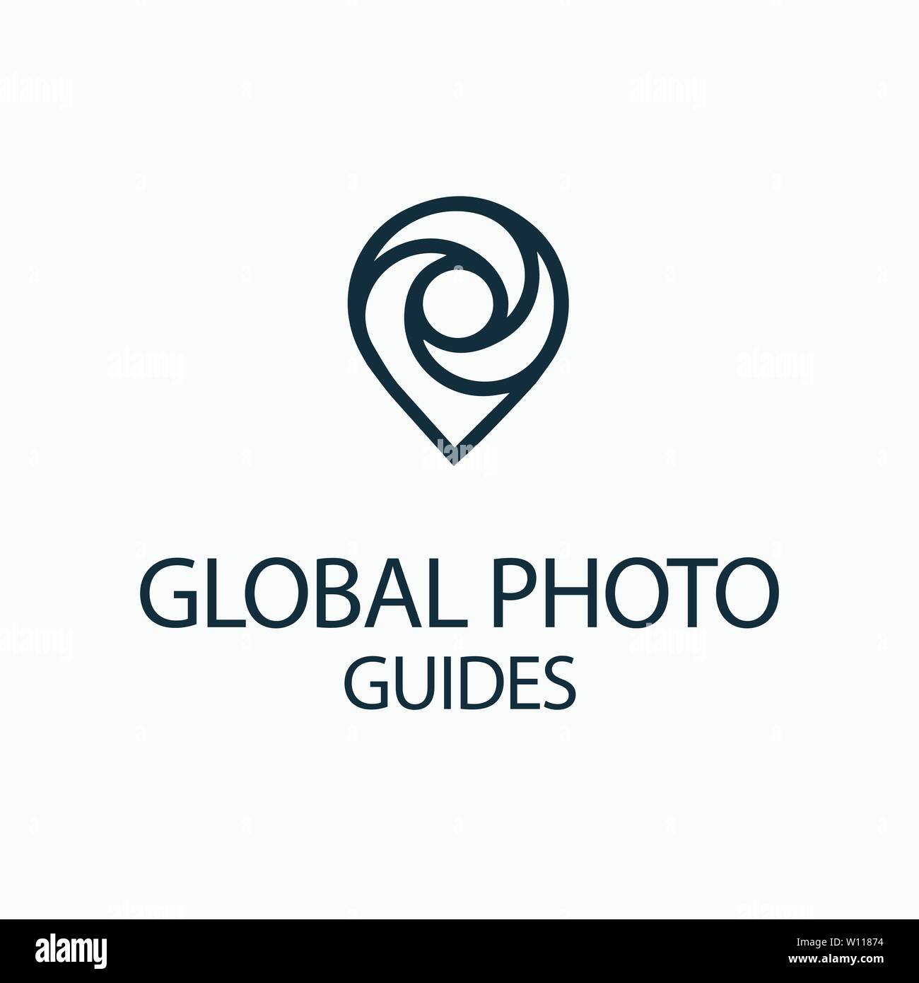 Foto locator logo della fotocamera modello di progettazione Illustrazione Vettoriale