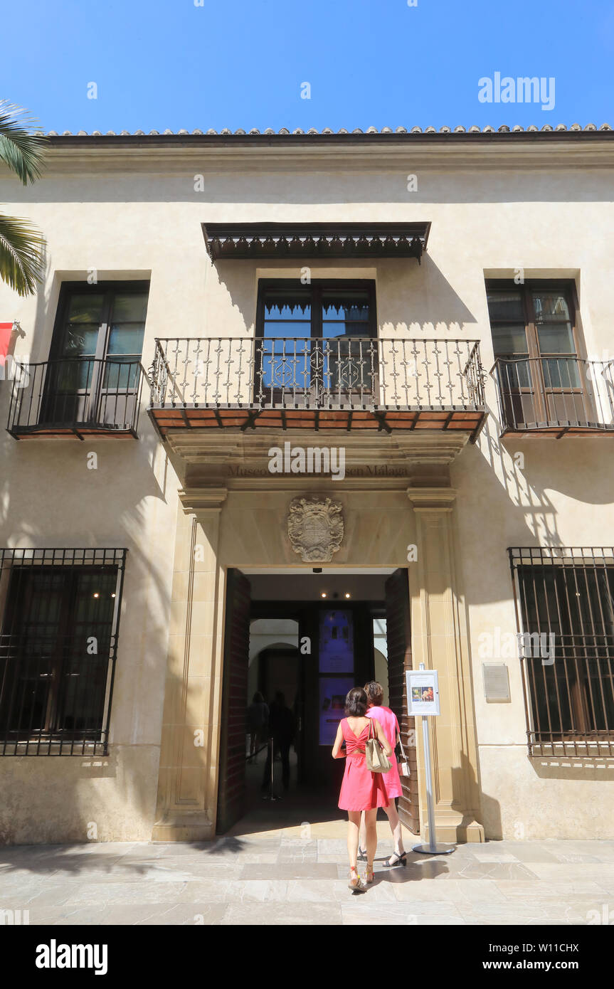 Il Museo Carmen Thyssen, una galleria d'arte mostra principalmente arte spagnola, nella città di Malaga, in Spagna, Europa Foto Stock