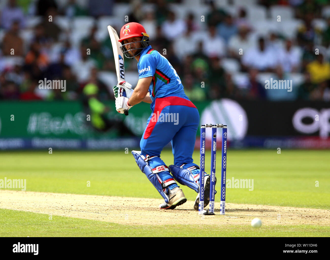 In Afghanistan del Rahmat Shah durante l'ICC Cricket World Cup group stage corrispondono a Headingley, Leeds. Foto Stock