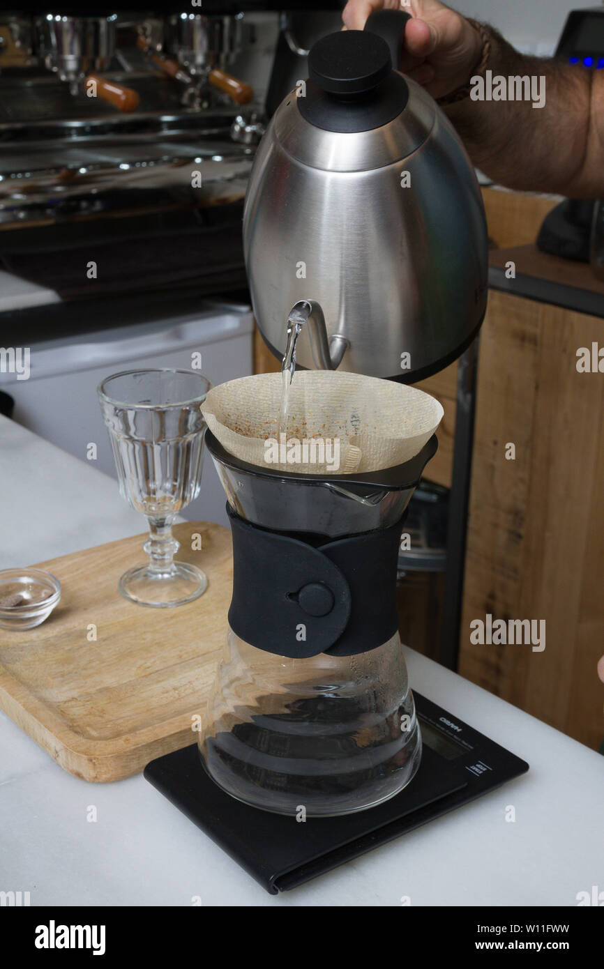 Elementi connessi al caffè e negozi Foto Stock