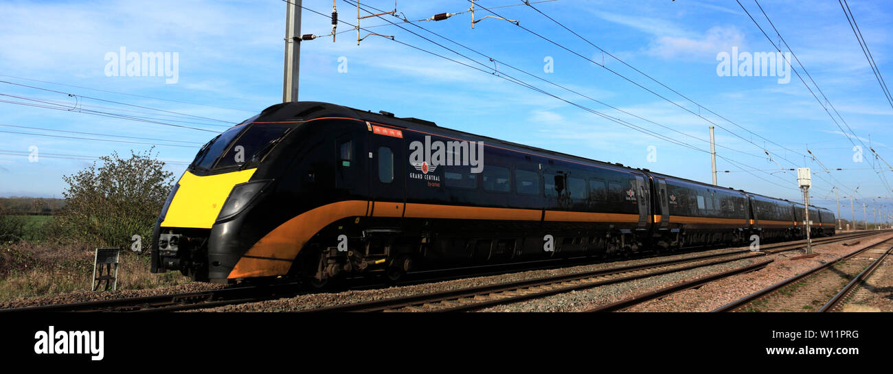 180 Zephyr classe, Grand Central treni, East Coast Main Line Railway, Peterborough, CAMBRIDGESHIRE, England, Regno Unito Foto Stock
