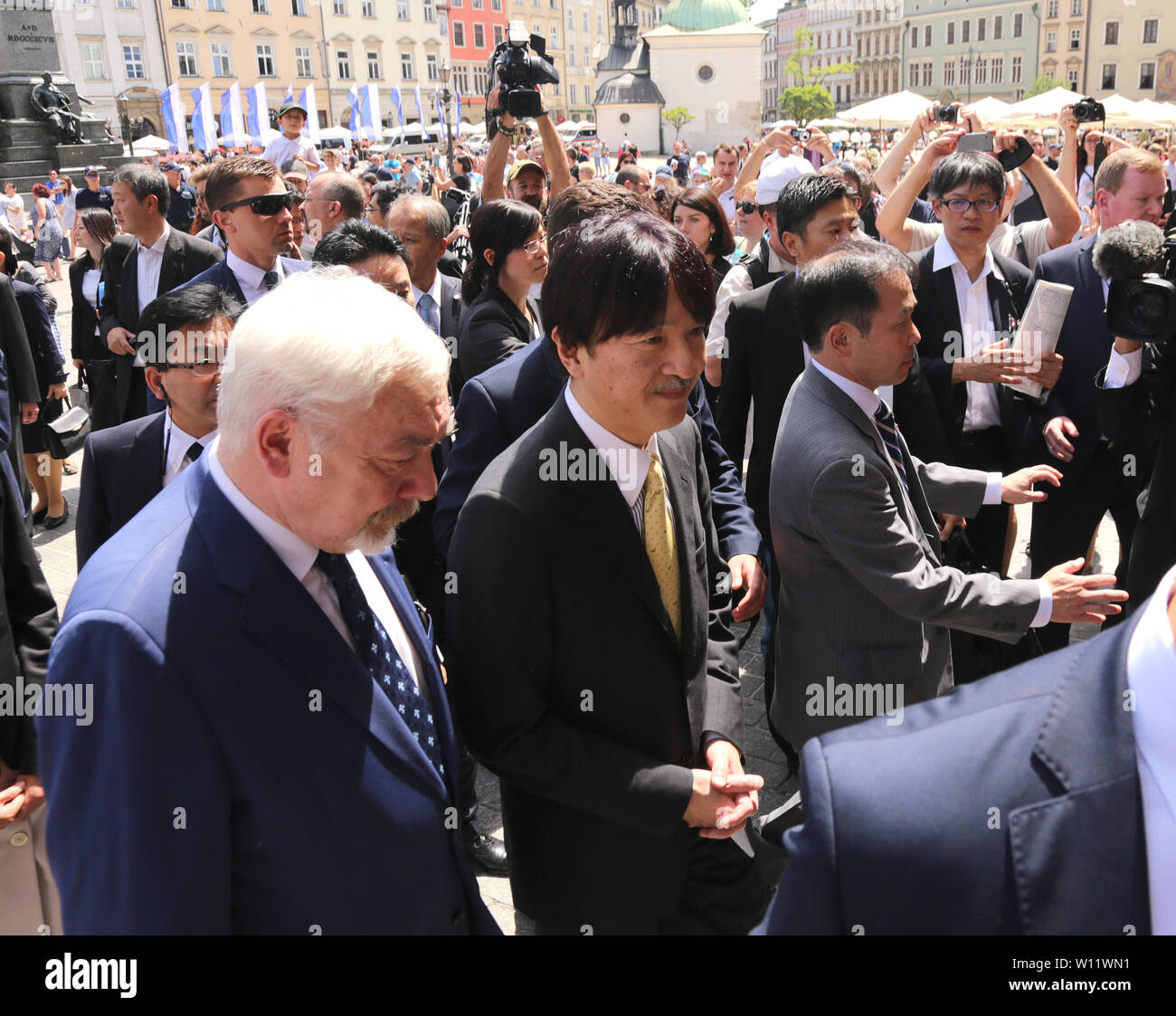Cracovia. Cracovia. La Polonia. La visita di giapponese il principe ereditario Fumihito e sua moglie. Foto Stock