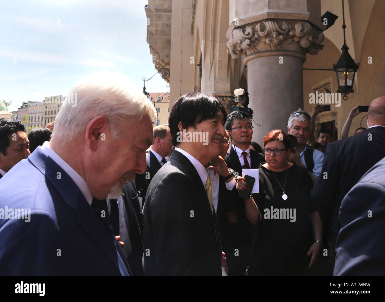 Cracovia. Cracovia. La Polonia. La visita di giapponese il principe ereditario Fumihito e sua moglie. Foto Stock
