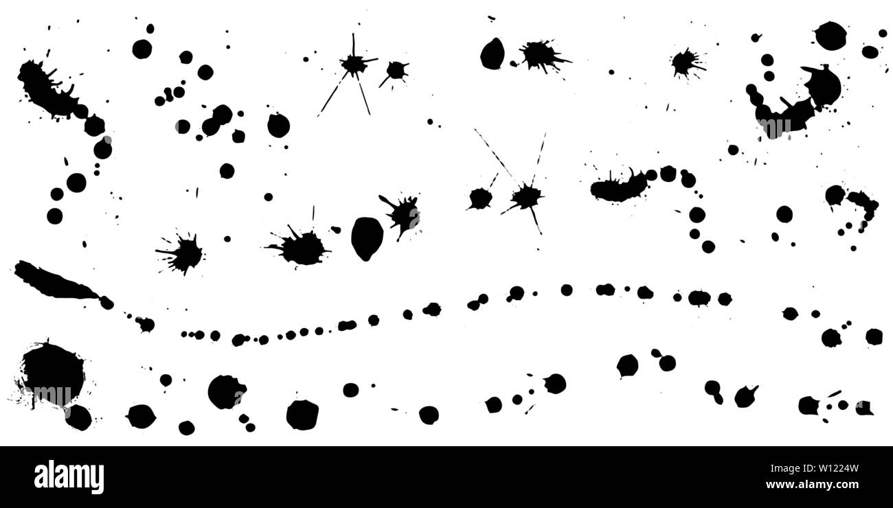 Grunge blot. Pennello vettoriale set. Round grunge gli elementi di design. Texture sporca banner. Schizza inchiostro. Gli oggetti verniciati. Illustrazione Vettoriale