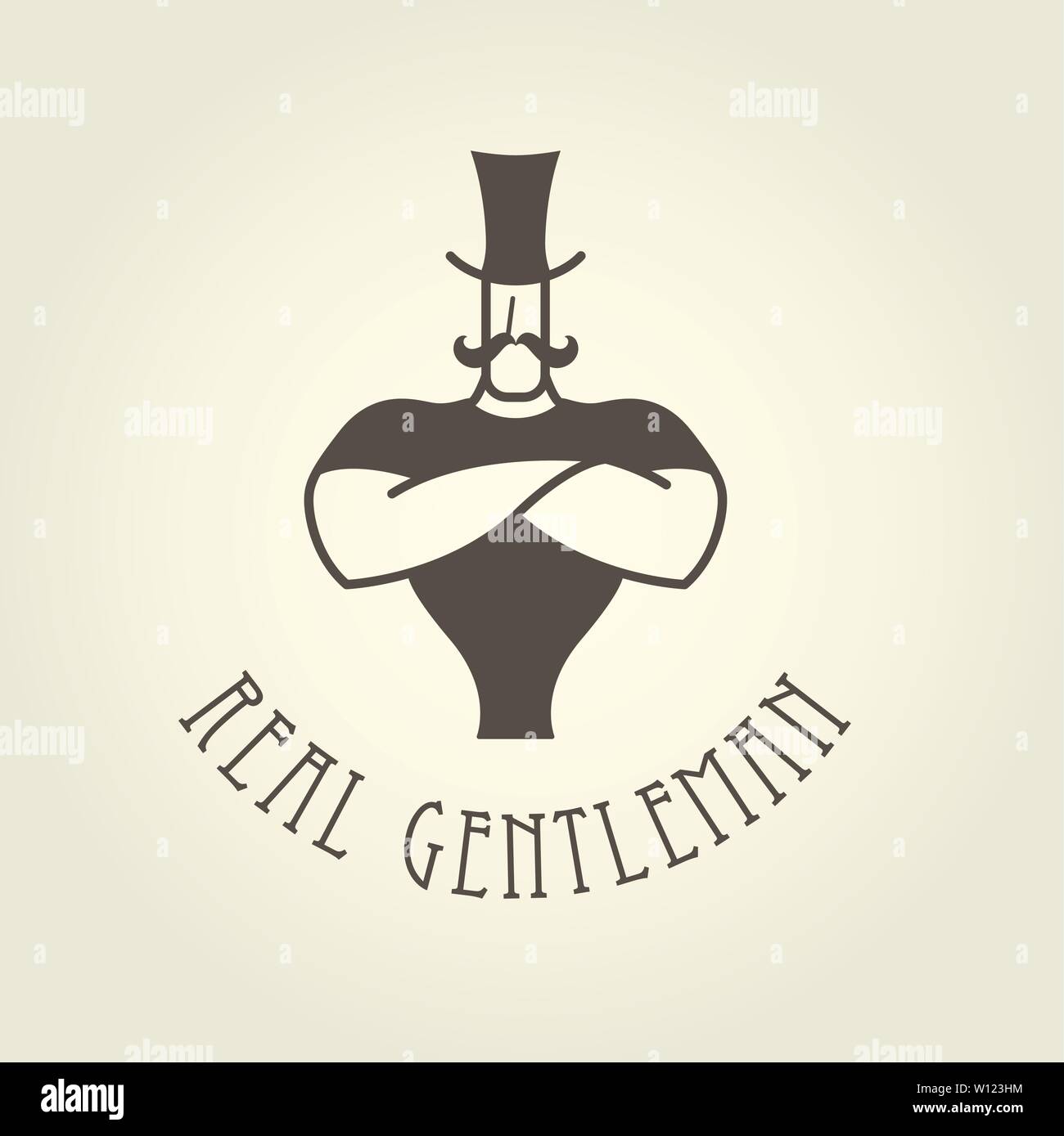 Poster di circo - uomo forte con le braccia incrociate sul petto e lo stile retrò gentleman o attore di circo Illustrazione Vettoriale