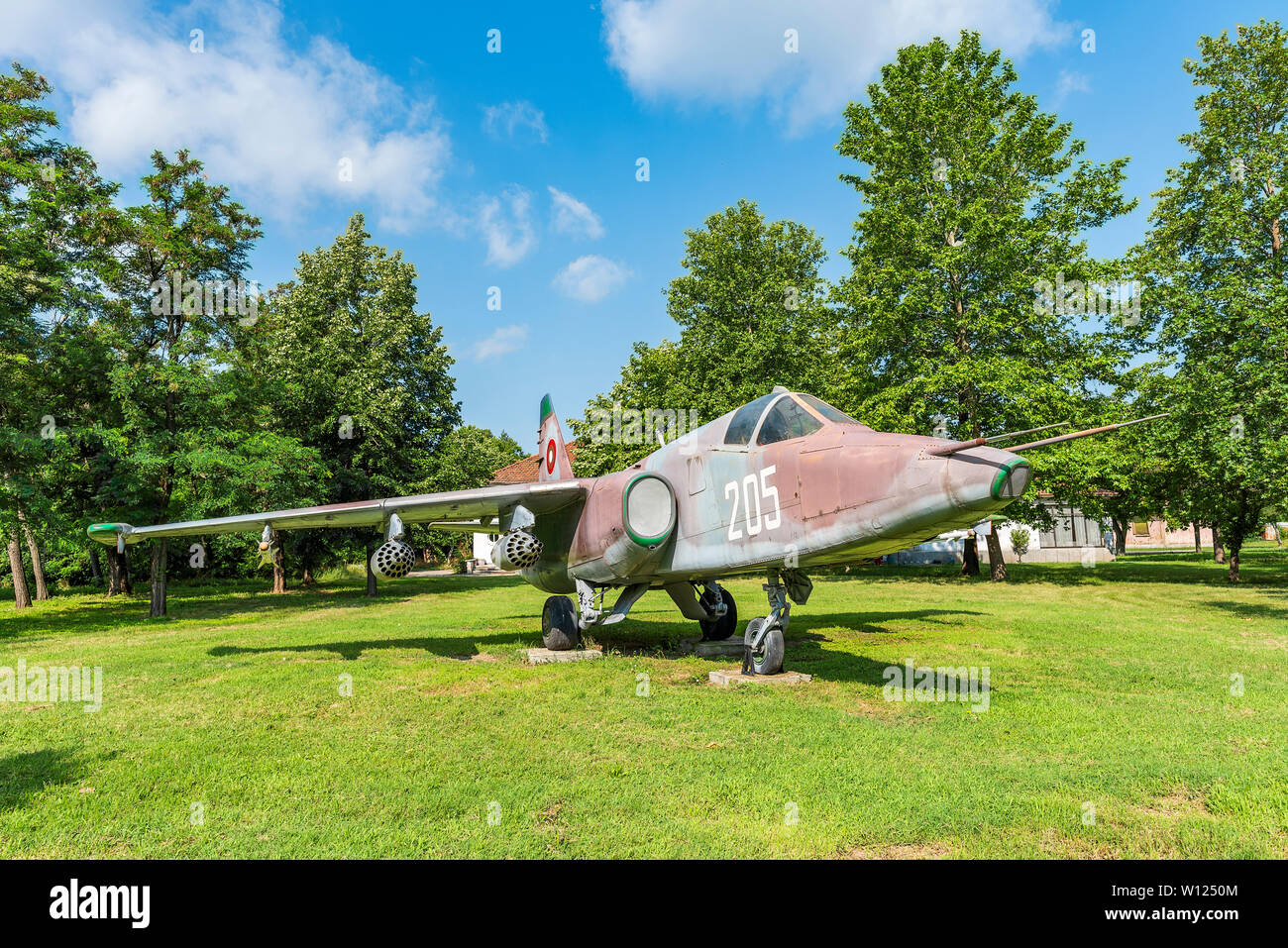 Piano nel museo di aviazione in Graf Ignatievo aeroporto, Bulgaria Foto Stock