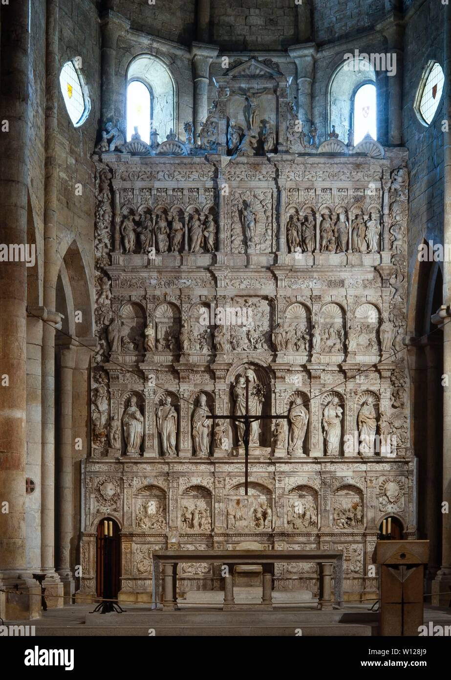 Damià Forment / Pala, 1529, alabastro, il Monastero di Poblet. Foto Stock