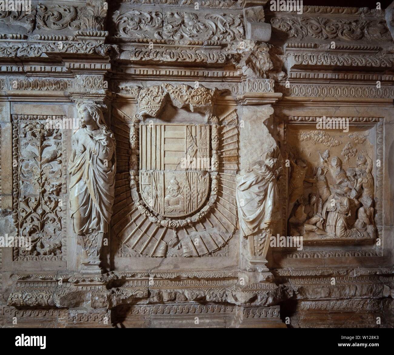 Tomba dei duchi di Cardona, XVI secolo, il Monastero di Poblet. Autore: DAMIA FORMENT. Foto Stock