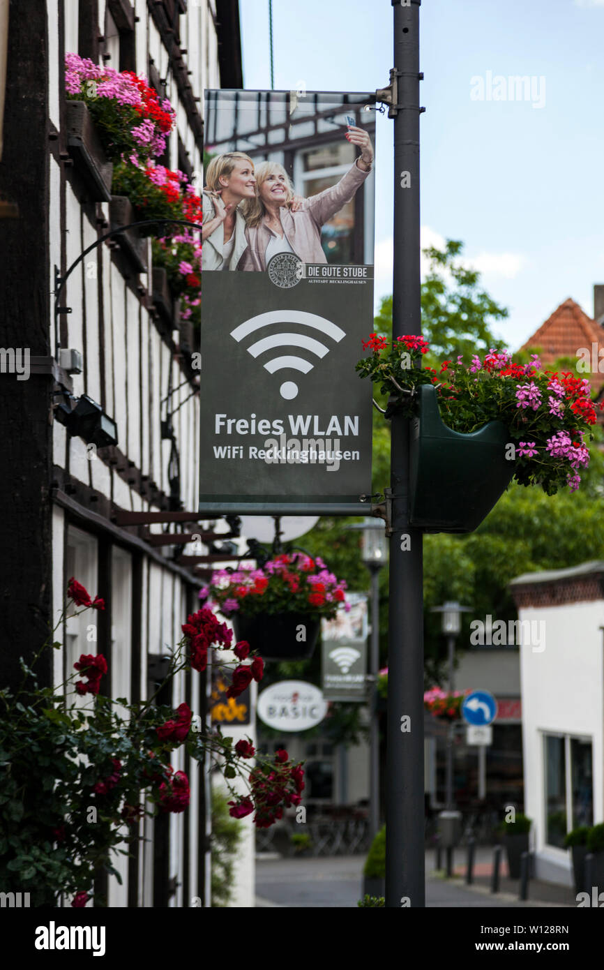 La connessione internet wireless gratuita di Recklinghausen Foto Stock