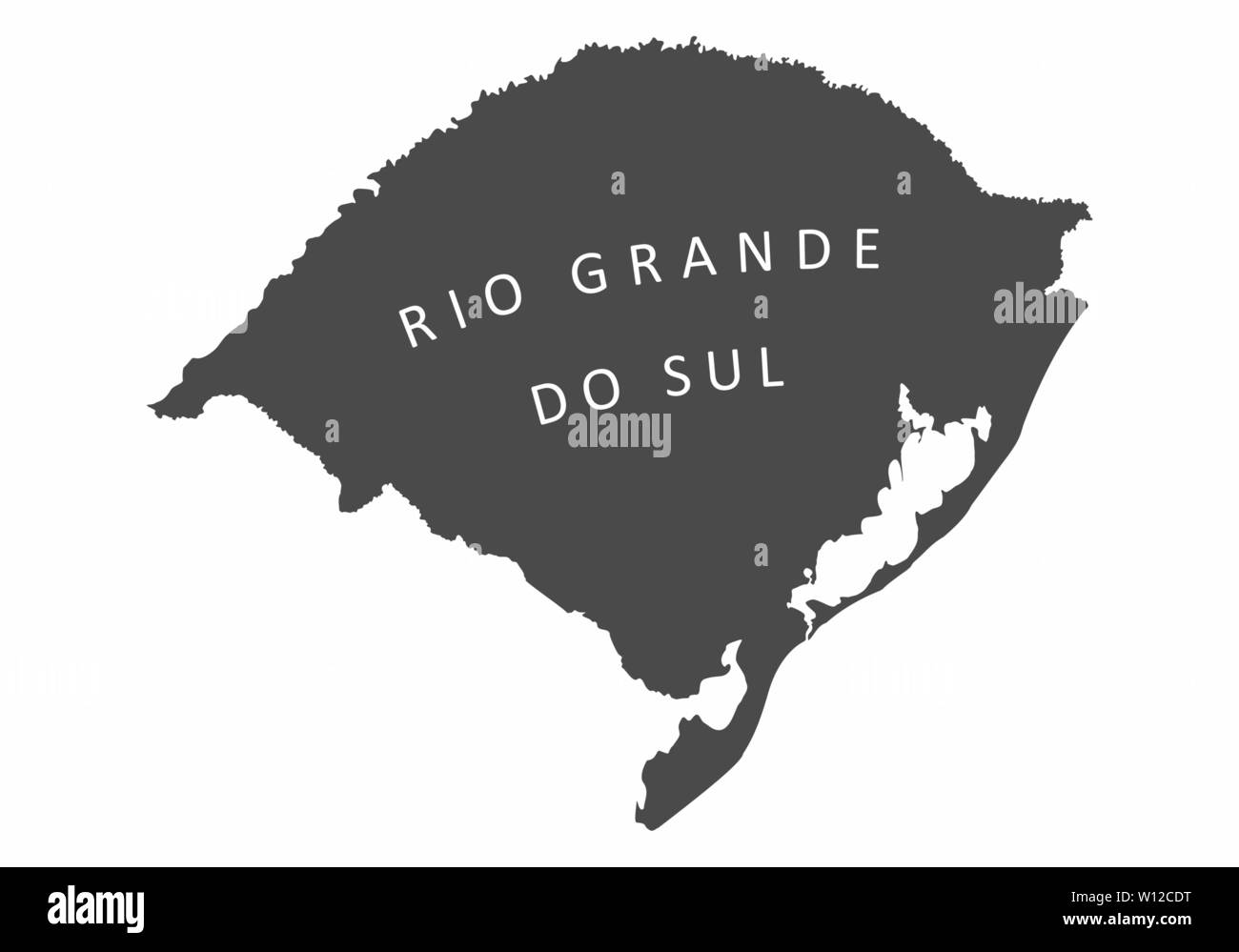 Illustrazione del Rio Grande do Sul Stato silhouette mappa, Brasile Illustrazione Vettoriale