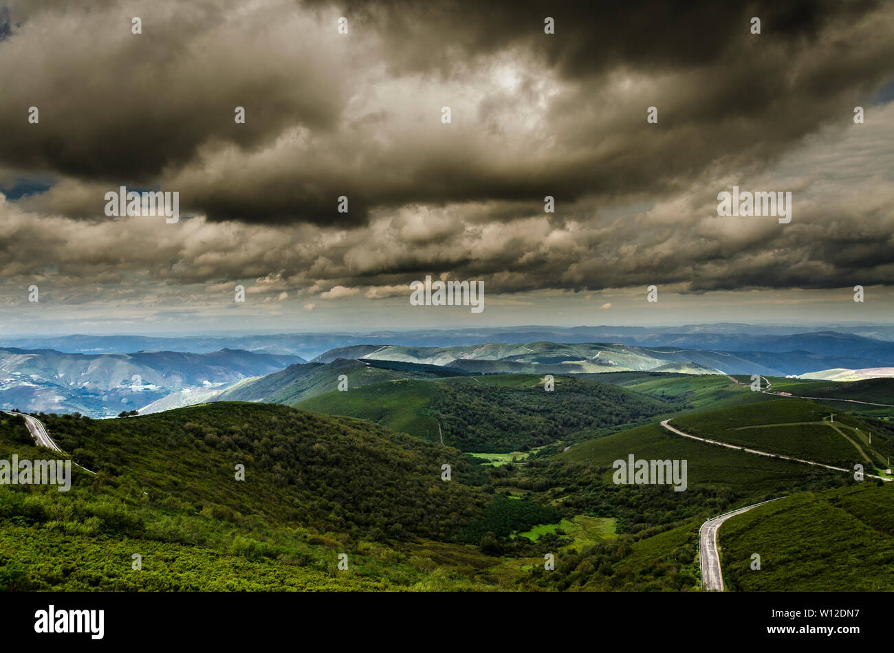 Vista aerea del Los Ancares regione in Lugo Galizia Spagna Foto Stock