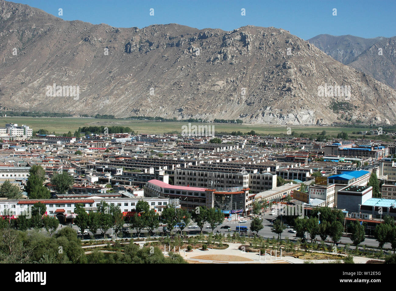 Vista della città di Lhasa in Tibet, in Cina Foto Stock