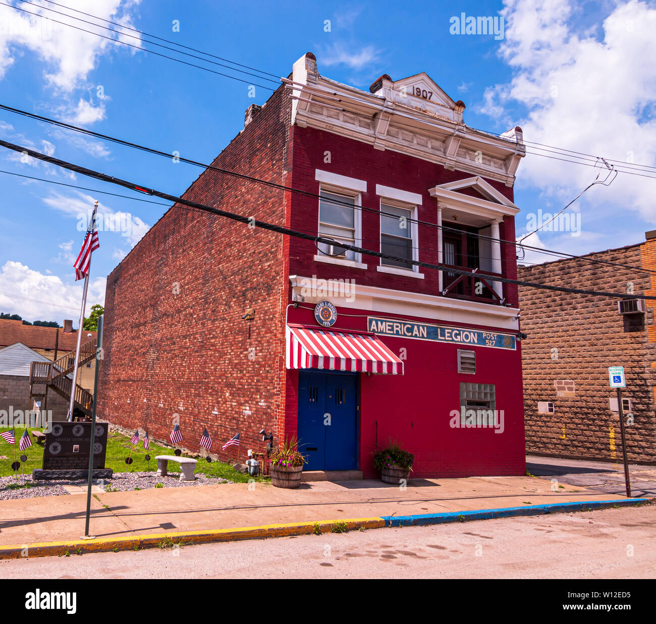 La American Legion Post 527 sulla West Braddock Avenue, costruito nel 1907, Rankin, Pennsylvania, STATI UNITI D'AMERICA Foto Stock