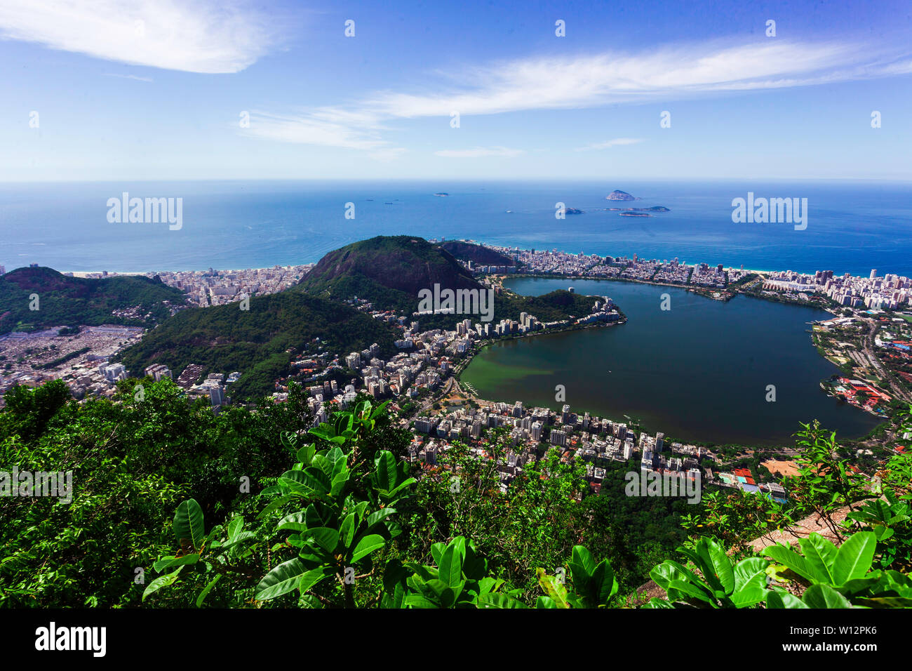 Vista del Rio Du Janeiro dal Cristo corcovado Foto Stock