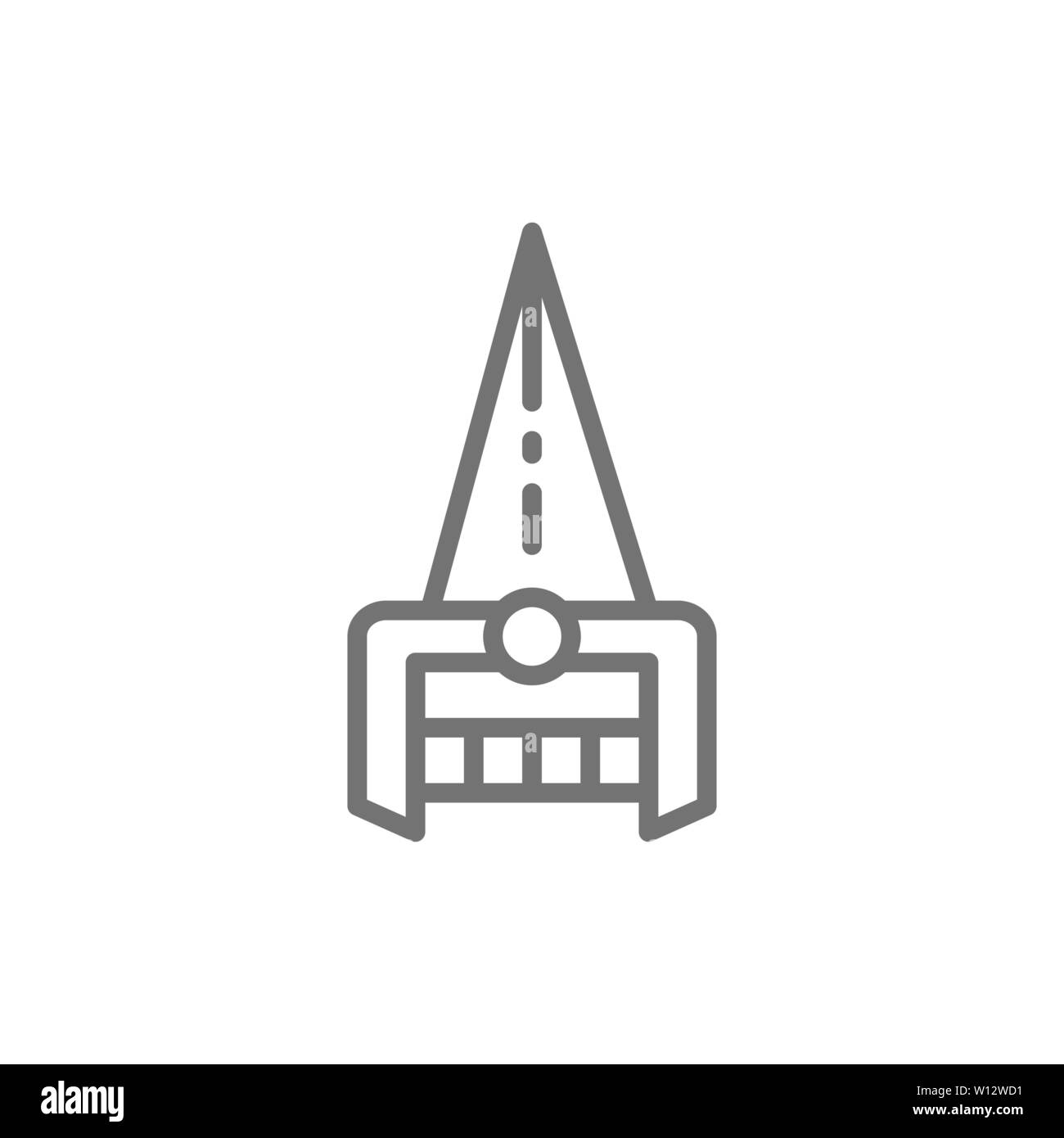 Vettore Katar indiano pugnale, arma icona linea. Illustrazione Vettoriale