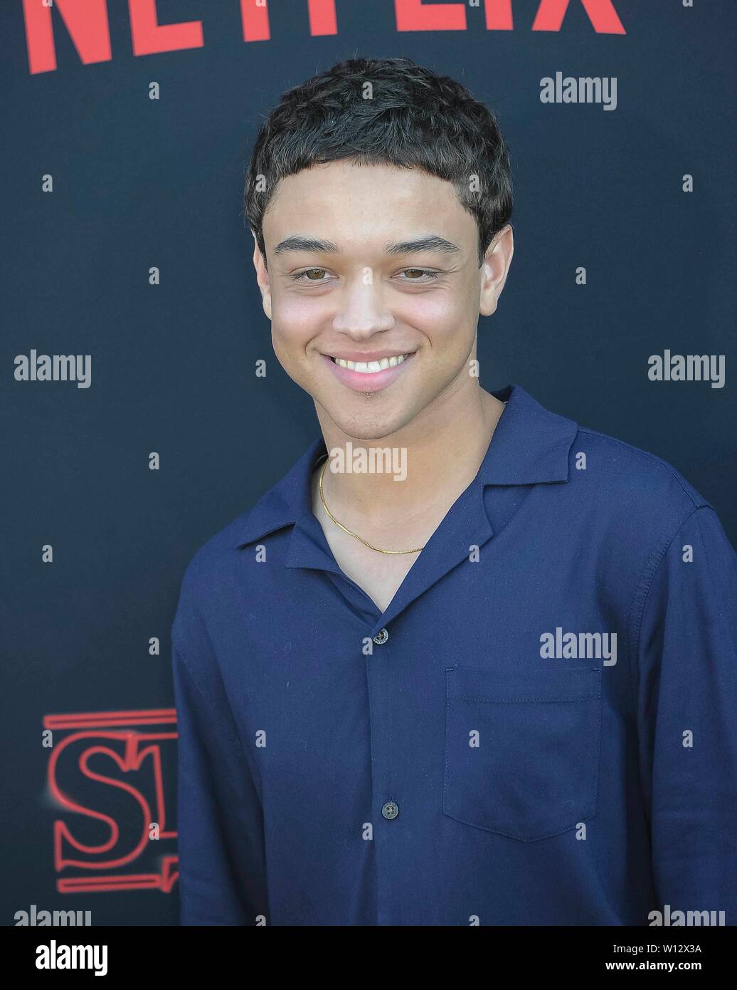 Jason Genao assiste il 'Stranger cose' Stagione 3 Premiere mondiale a Santa Monica High School Hall Barnum in Santa Monica, California, USA, il 29 giugno 2019. | Utilizzo di tutto il mondo Foto Stock