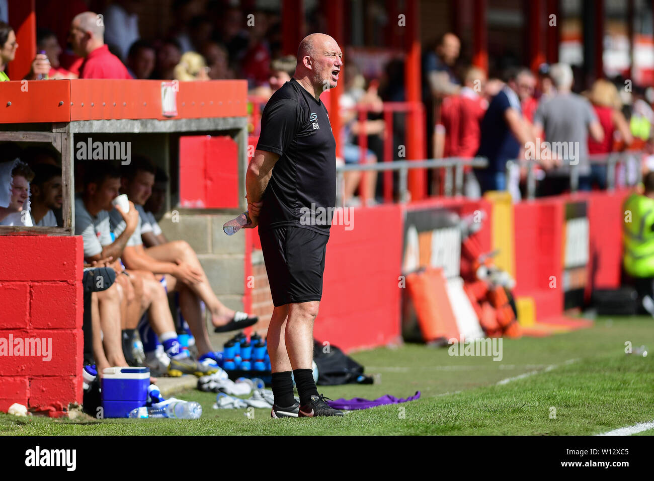 Alfreton Town Manager Billy Heath durante la pre-stagione amichevole tra Alfreton Town e Nottingham Forest in North Street, Alfreton Sabato 29 Giugno 2019. Foto Stock