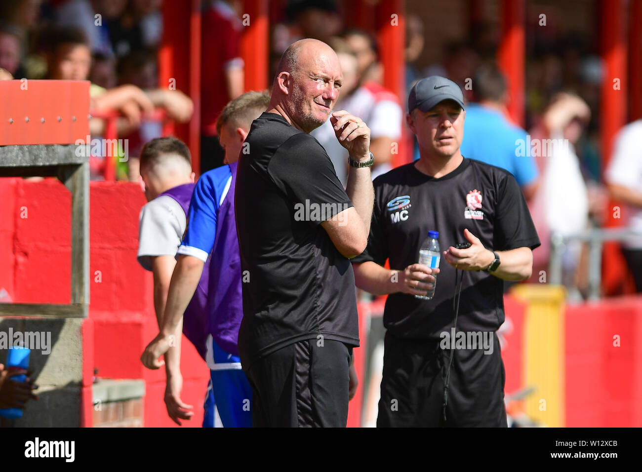 Alfreton Town Manager Billy Heath durante la pre-stagione amichevole tra Alfreton Town e Nottingham Forest in North Street, Alfreton Sabato 29 Giugno 2019. Foto Stock