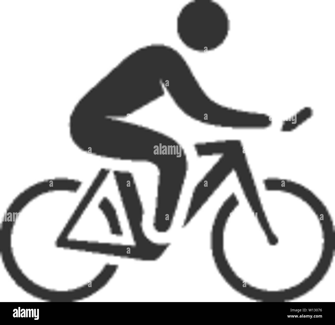 Icona del ciclismo in singolo colore grigio. La gara su strada tour triathlon time trial pursuit sport bicicletta Illustrazione Vettoriale
