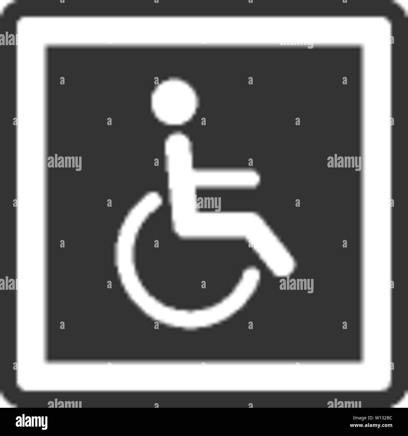 Accesso per disabili icona nel singolo colore grigio. Per la costruzione di strade di cura per sedia a rotelle Illustrazione Vettoriale