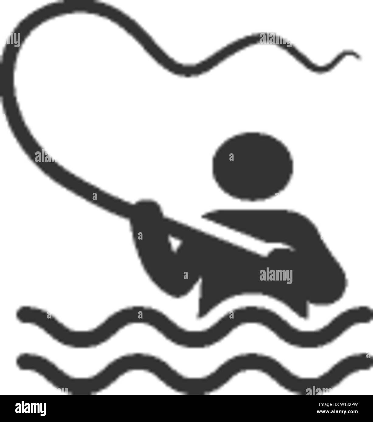 Icona di pesca in colore singolo. Sport Tempo libero acqua mare lago ricer fly Illustrazione Vettoriale