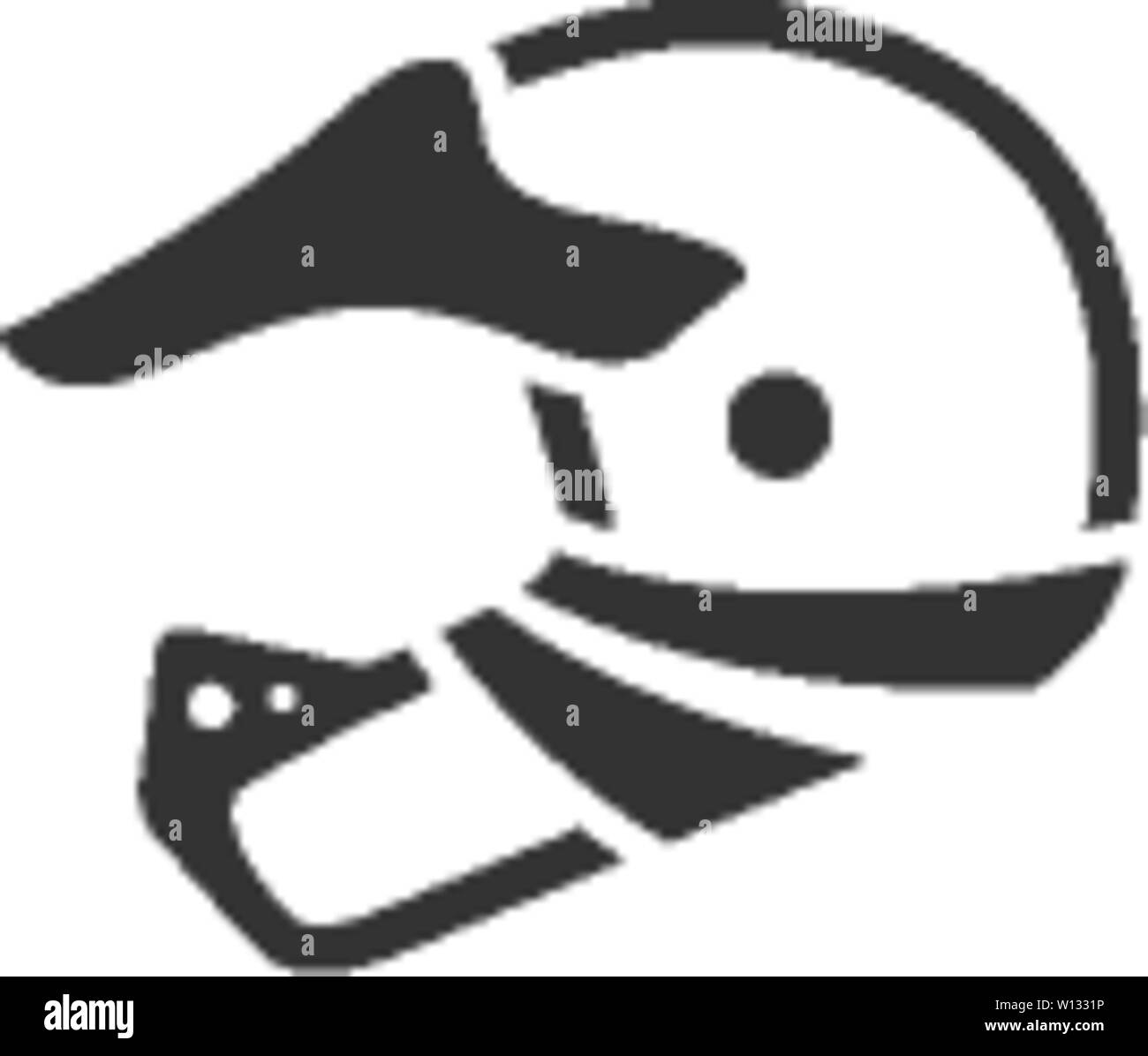 Motociclo casco icona nel singolo colore grigio. Sport protezione testa di sicurezza Illustrazione Vettoriale