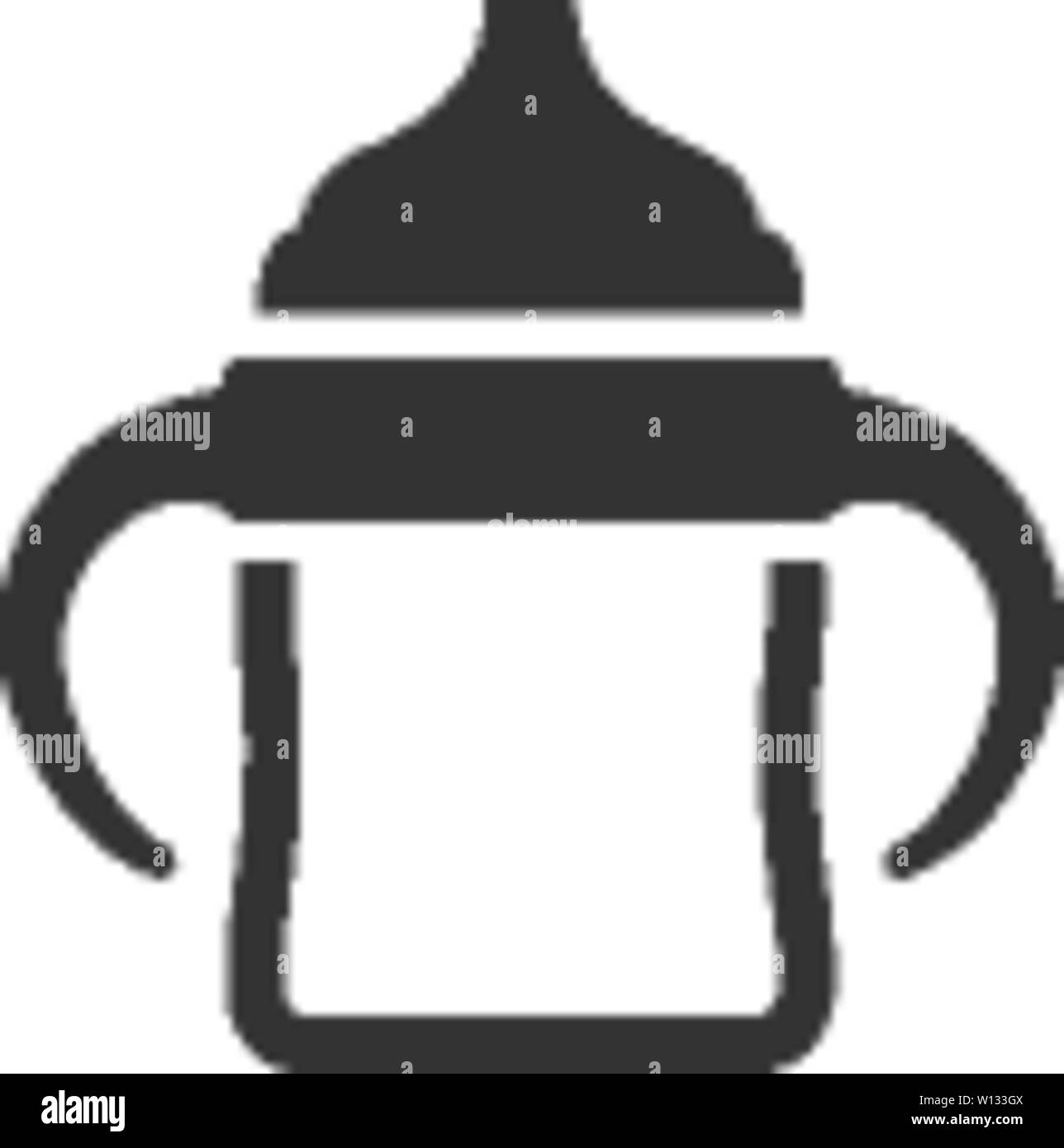 Bottiglia di latte icona nel singolo colore. Baby toddler succhietto comforter potabile Illustrazione Vettoriale