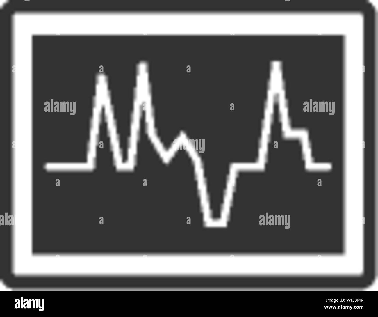Monitor frequenza cardiaca icona nel singolo colore. Cure mediche sorveglianza digitale pazienti critici di coma Illustrazione Vettoriale