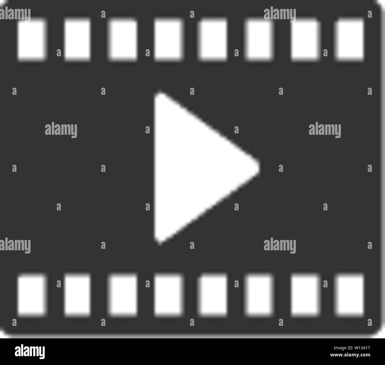 La riproduzione dei film icona di simbolo in colore singolo. Teatro di Animazione mobile player arte Illustrazione Vettoriale