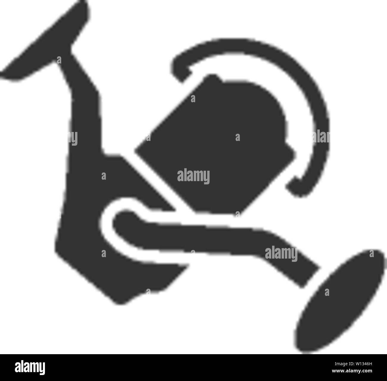 Mulinello da pesca icona nel singolo colore. Sport d'acqua linea pesce pescatore di pesca a strascico Illustrazione Vettoriale