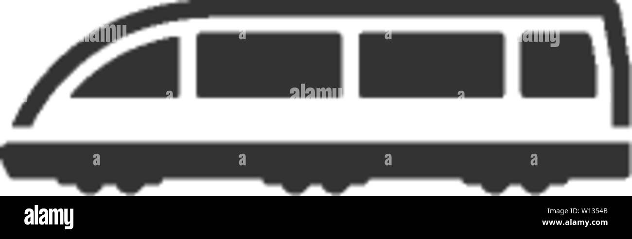 Icona del tram in singolo colore grigio. La metropolitana urbana, i trasporti pubblici Illustrazione Vettoriale