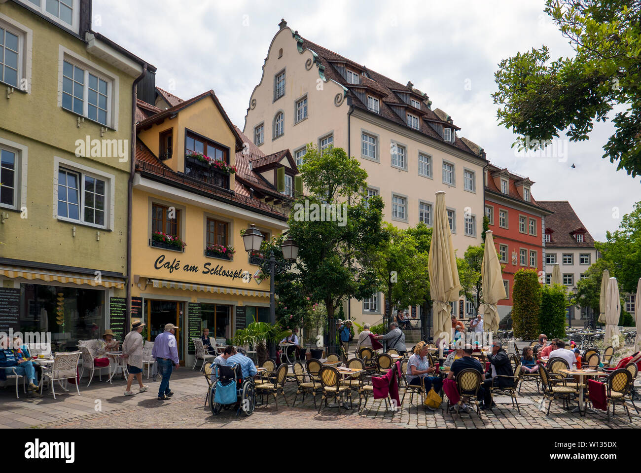 MEERSBURG, Germania - 15 giugno 2019: una piccola città nel sud-ovest dello stato tedesco del Baden-Wurttemberg. Sulla riva del lago di Costanza Foto Stock