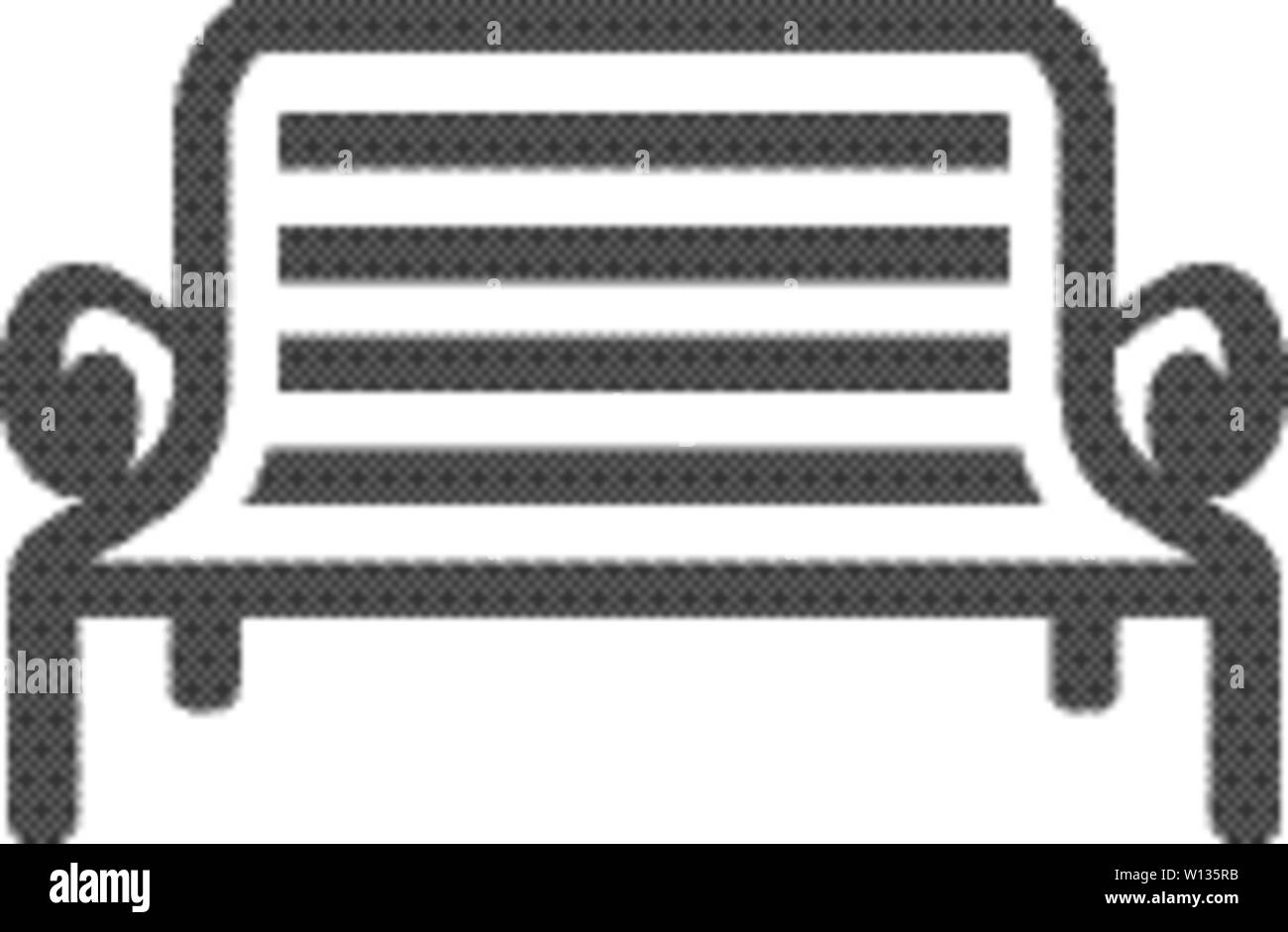 Una panchina nel parco icona nel singolo colore grigio. Ricreazione rilassamento in attesa Illustrazione Vettoriale