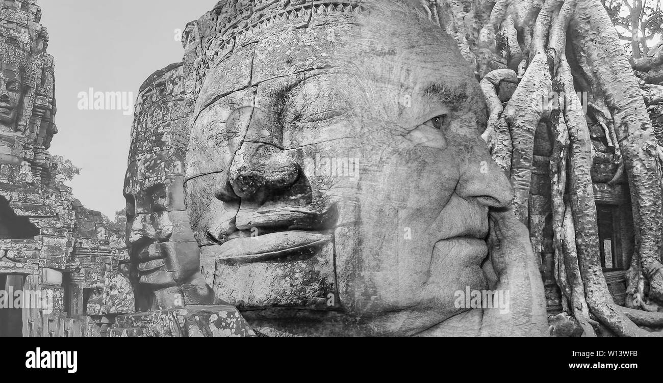 Il collage di immagini di Angkor Wat in Cambogia Foto Stock