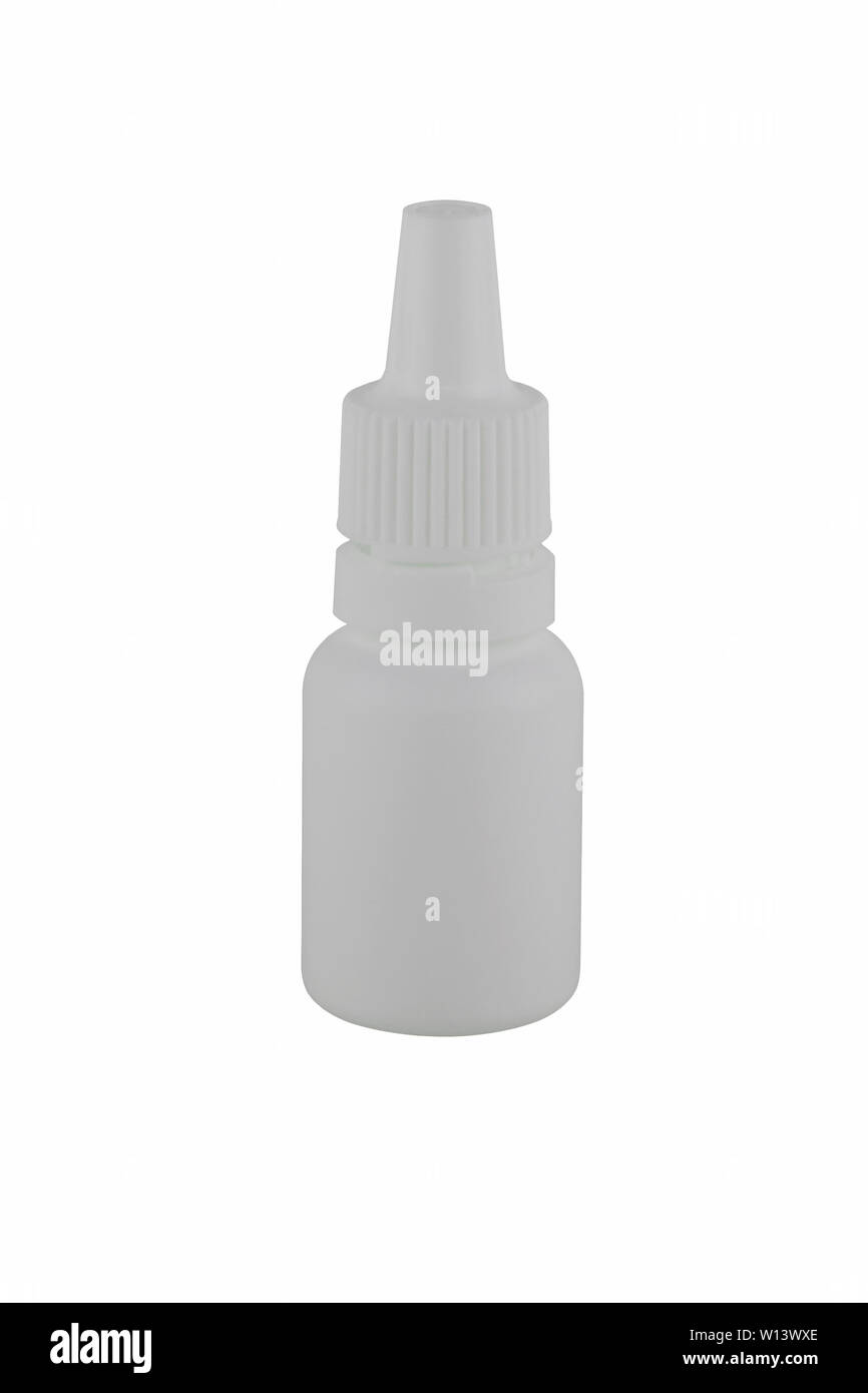 Gocce nasali isolati su sfondo bianco Foto Stock
