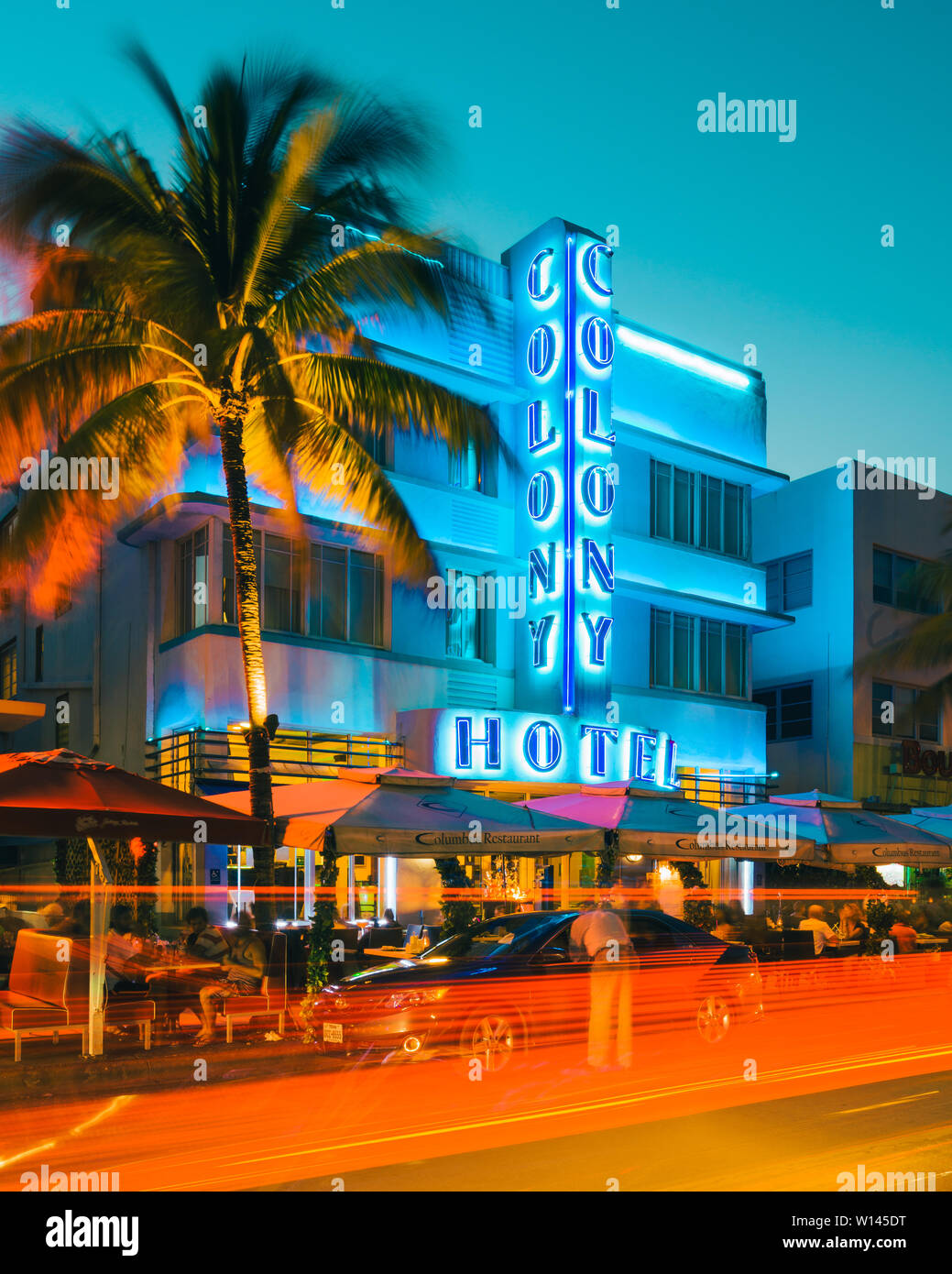 La struttura Colony Hotel in South Beach di Miami Florida USA Foto Stock