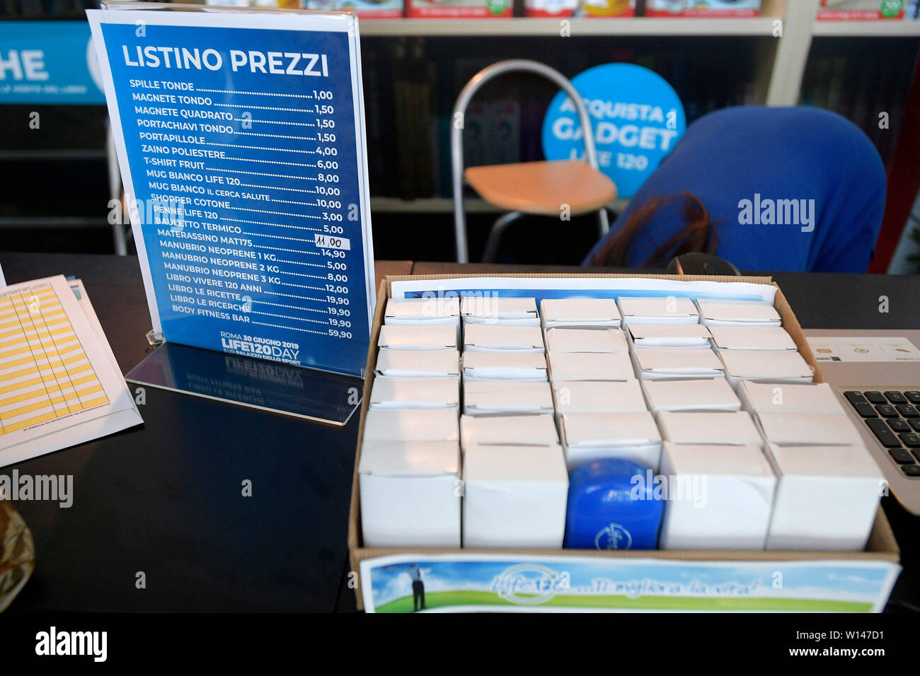 Roma, Italia. Il 30 giugno, 2019. Stand di Merchandising presente alla vita nazionale 120 Convenzione di Adriano Panzironi (Luigi Mistrulli/fotogramma, Roma - 2019-06-30) p.s. Credit: Indipendente Photo Agency Srl/Alamy Live News Foto Stock