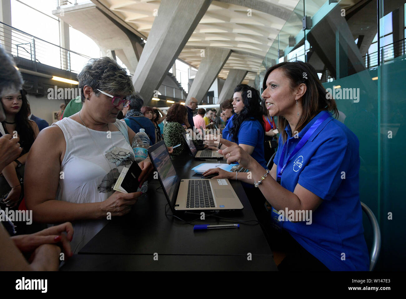 Roma, Italia. Il 30 giugno, 2019. Registrazione dei partecipanti alla Convention nazionale della vita 120 da Adriano Panzironi (Luigi Mistrulli/fotogramma, Roma - 2019-06-30) p.s. Credit: Indipendente Photo Agency Srl/Alamy Live News Foto Stock