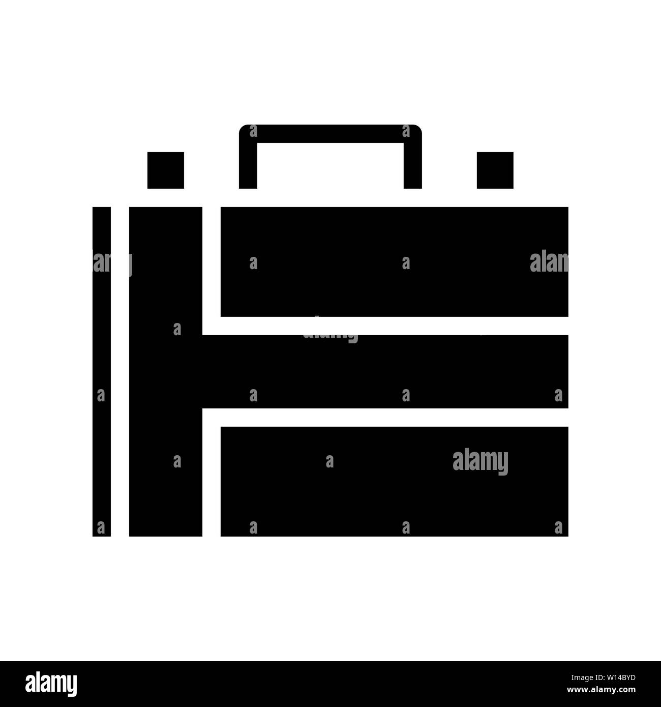 Icona con valigetta. flat illustrazione della valigetta icona vettore per il web. Uso perfetto per il sito web, pattern, app, etc. Foto Stock