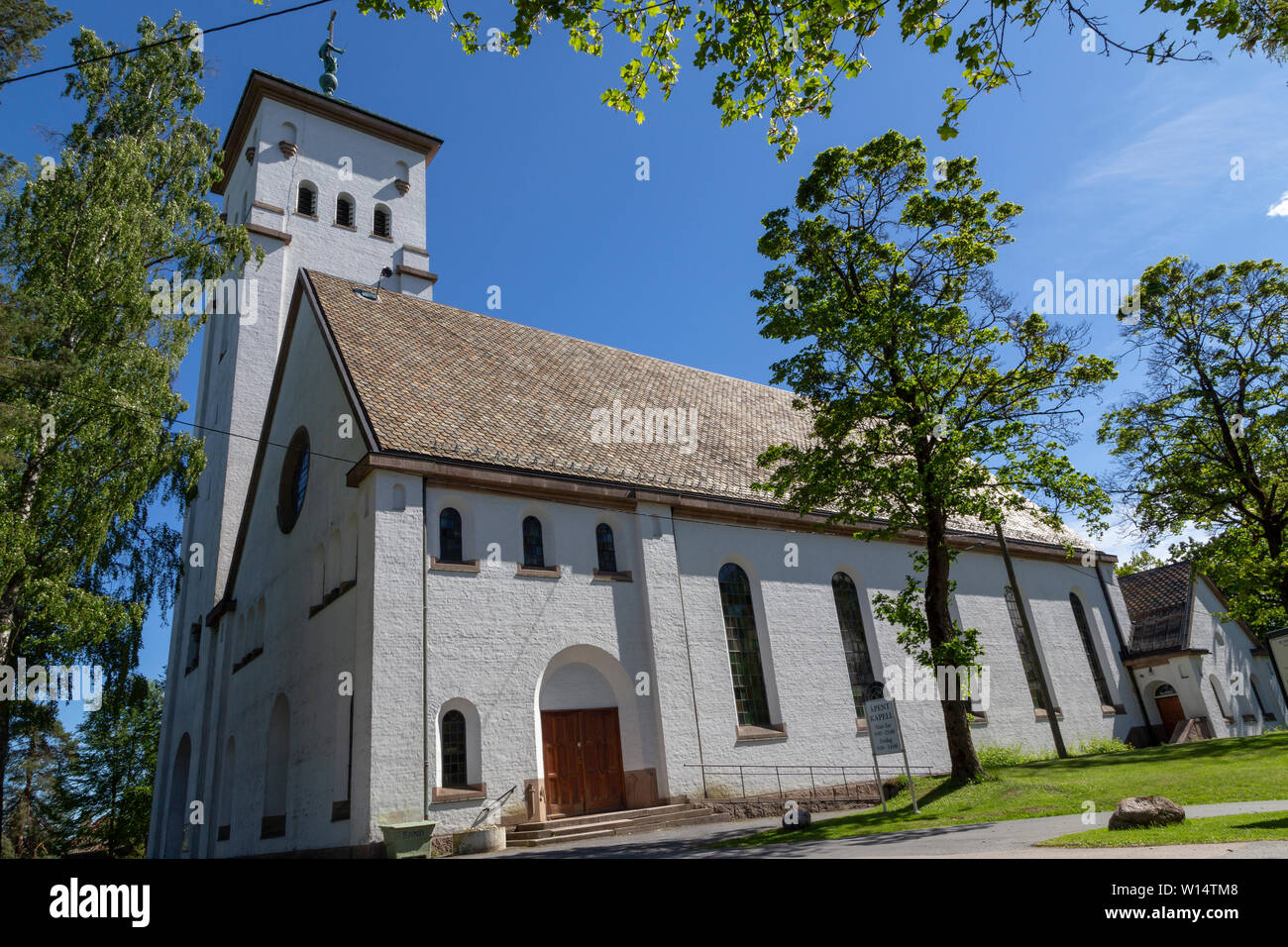 Ris Chiesa di Olso, Norvegia Foto Stock