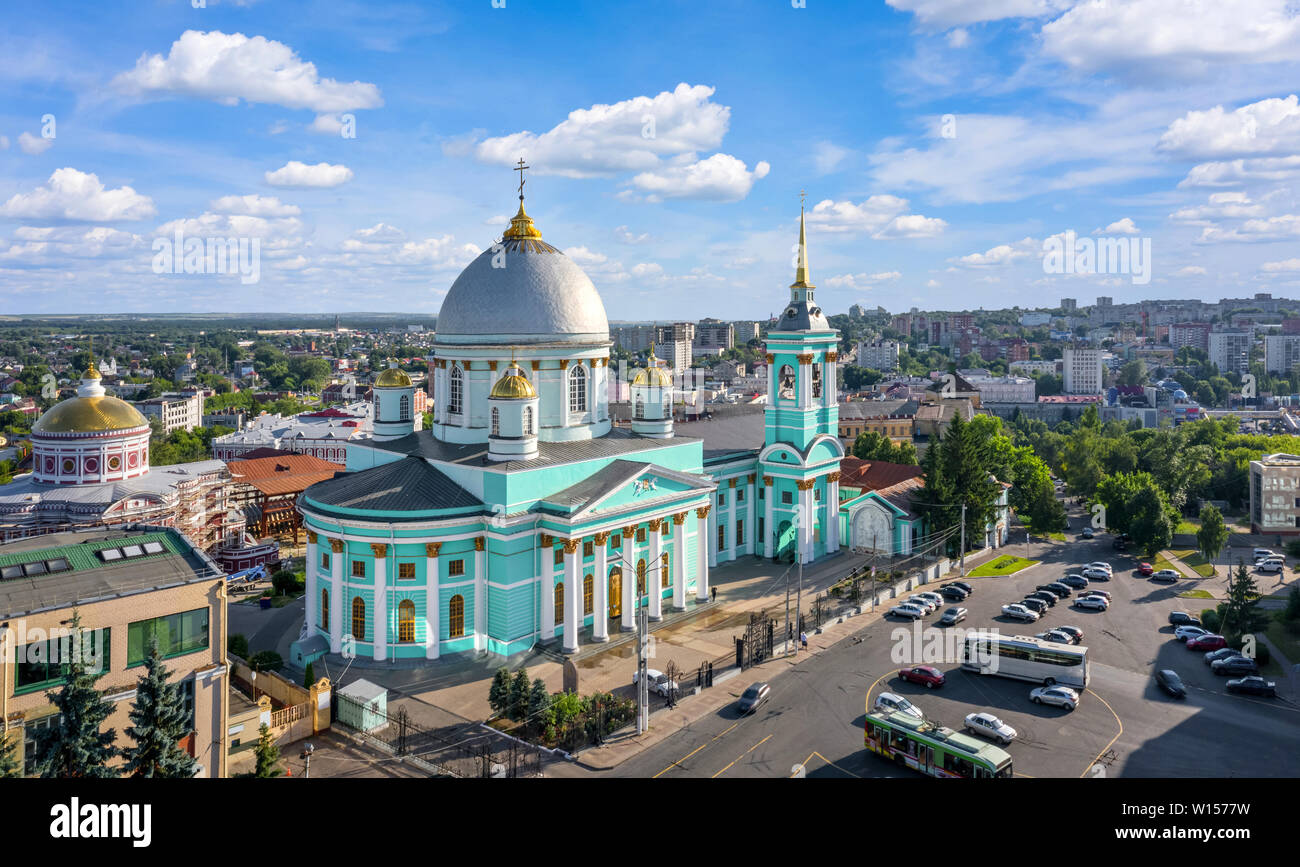 Kursk, Russia. Vista aerea della Cattedrale Znamensky Foto Stock