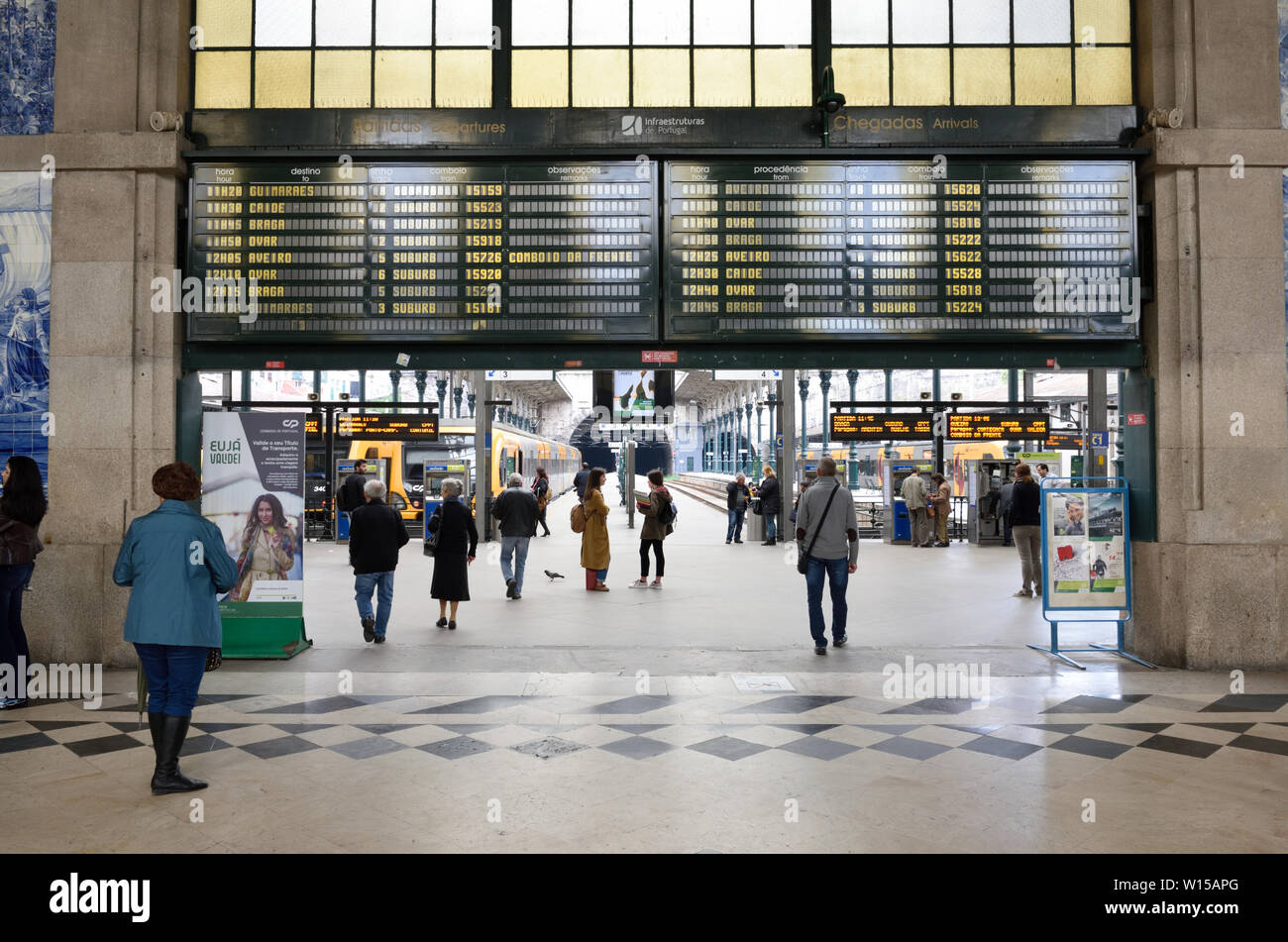 Estação de Sao Bento, Porto, Portogallo Foto Stock