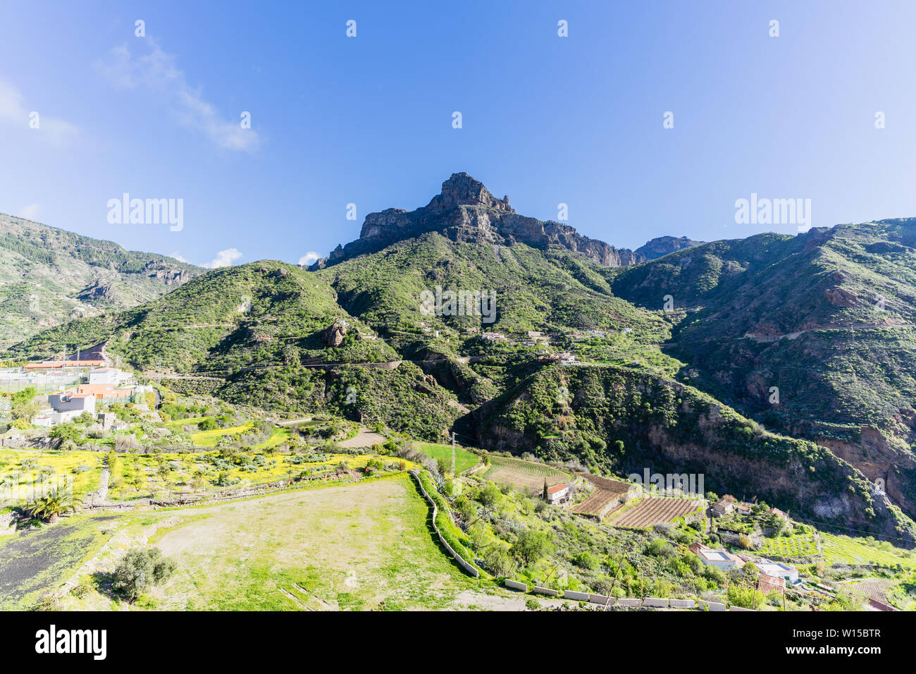 Montagne e villaggi a Gran Canaria Island. Foto Stock